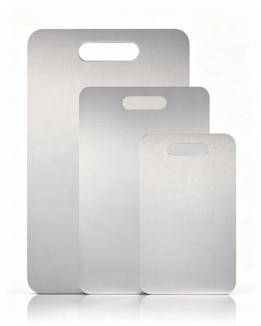 Double-Sided Stainless Steel Cutting Boards for Kitchen Food Prep