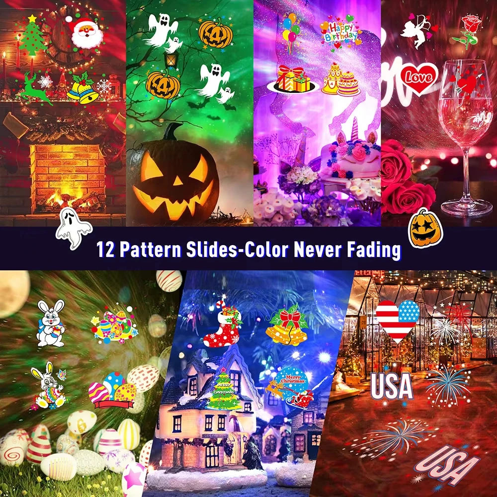 Outdoor Halloween And Christmas Moving Pattern Projector Lights