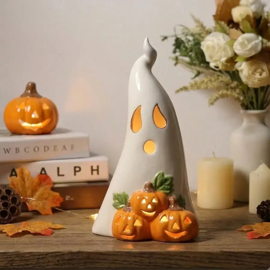 Ghost and Pumpkin Halloween Tabletop Decor for Home