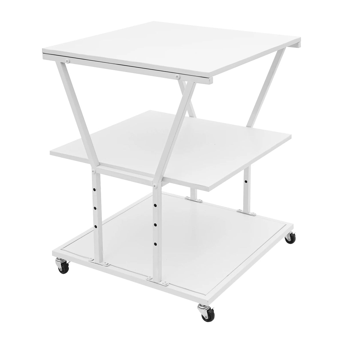 Adjustable Metal Printer Stand With Storage Shelf And Wheels