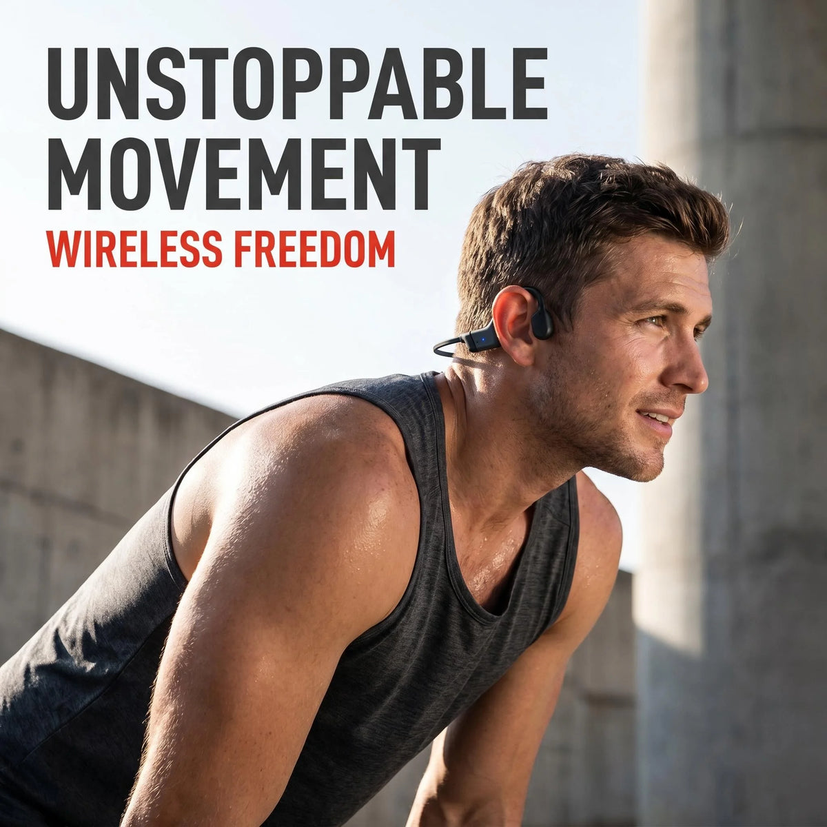 Open Ear Bone Conduction Bluetooth Wireless Headphones With ENC Microphone