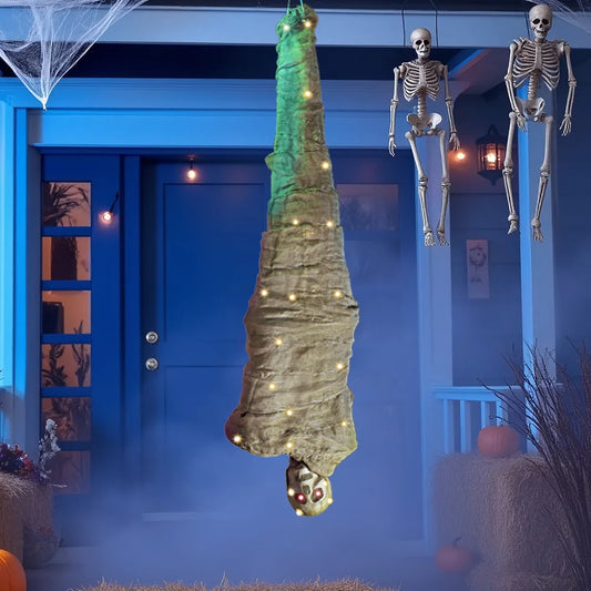 Animated Halloween Corpse Prop With LED Eyes And Sound
