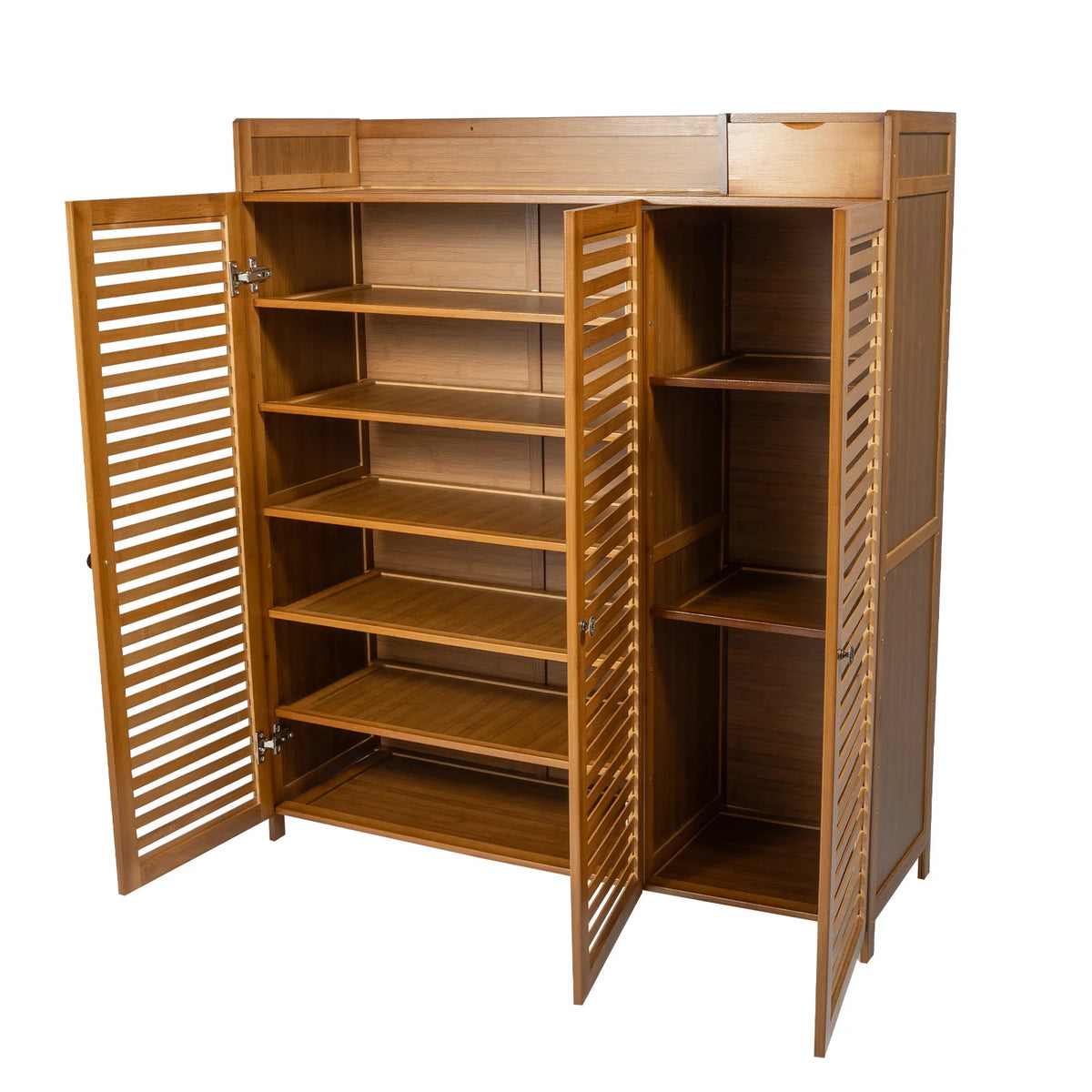 Bymaocar Bamboo Shoe Storage Cabinet With Doors