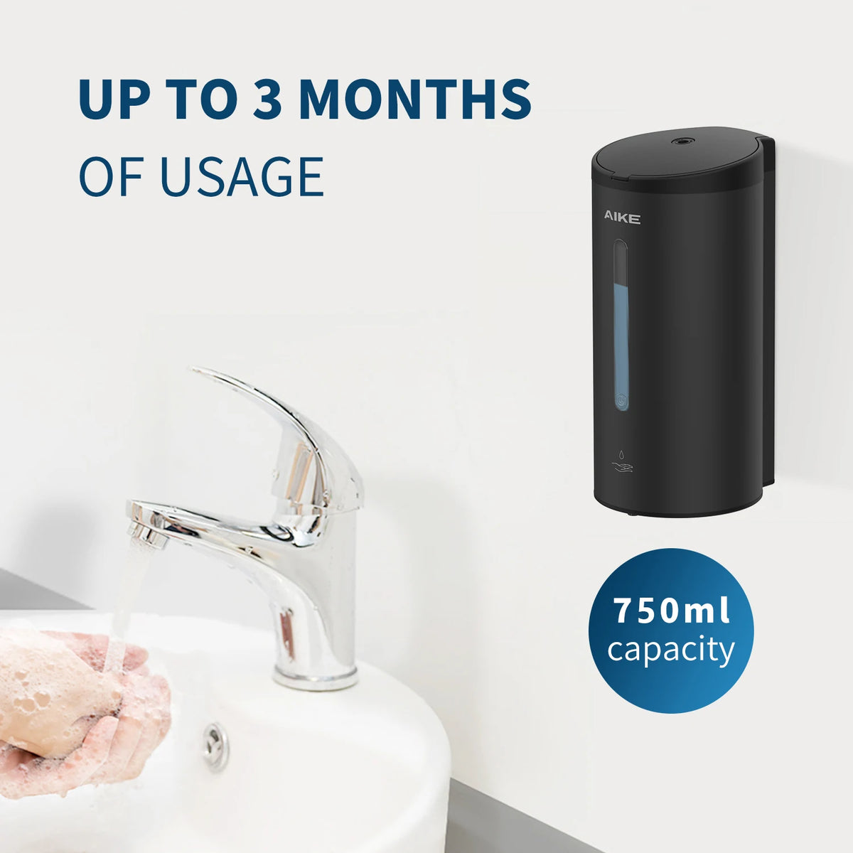 AIKE Automatic Stainless Steel Sensor Soap Dispenser