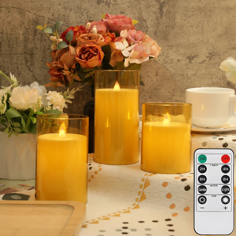 LED Flameless Flickering Candles With Remote For Home Decor