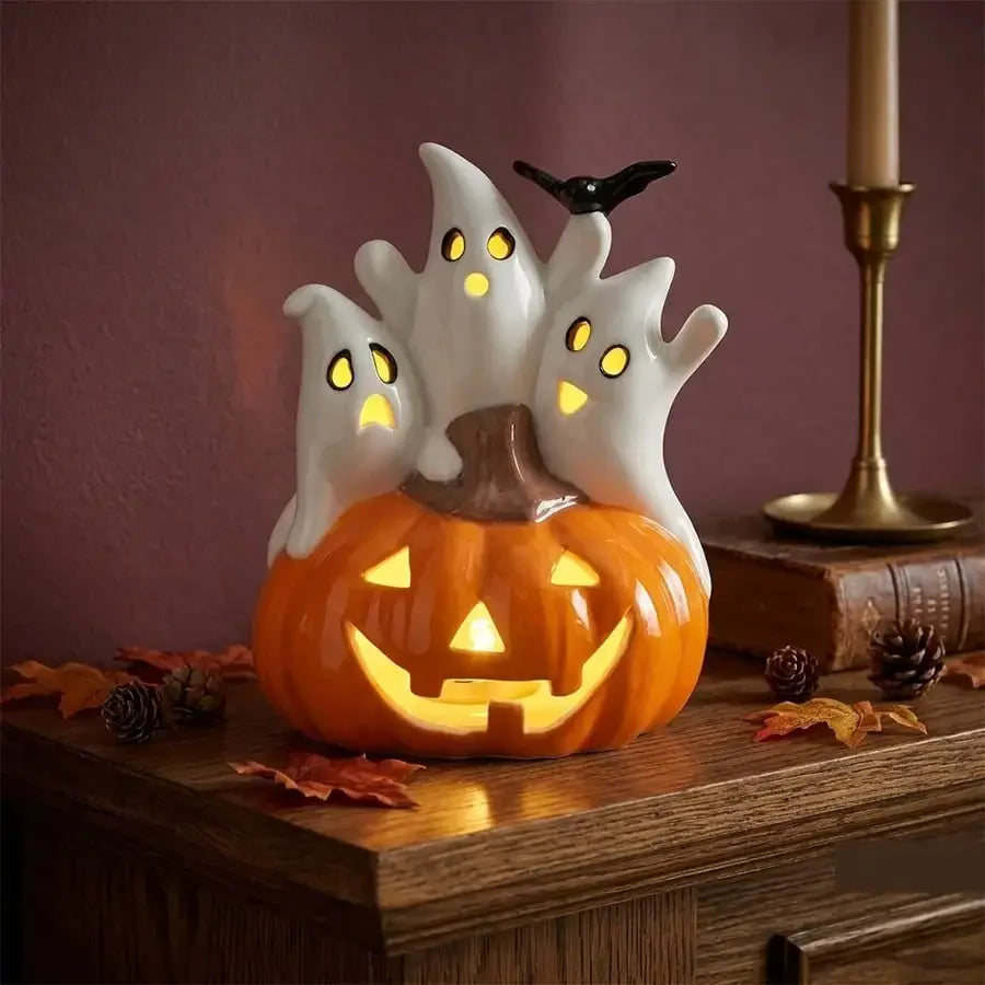Ghost and Pumpkin Halloween Tabletop Decor for Home