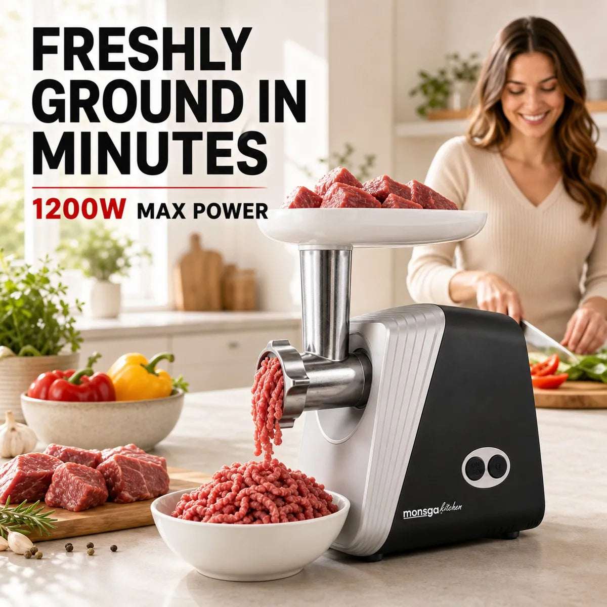 Easy Family Meal Prep Electric Meat Grinder With Sausage Maker