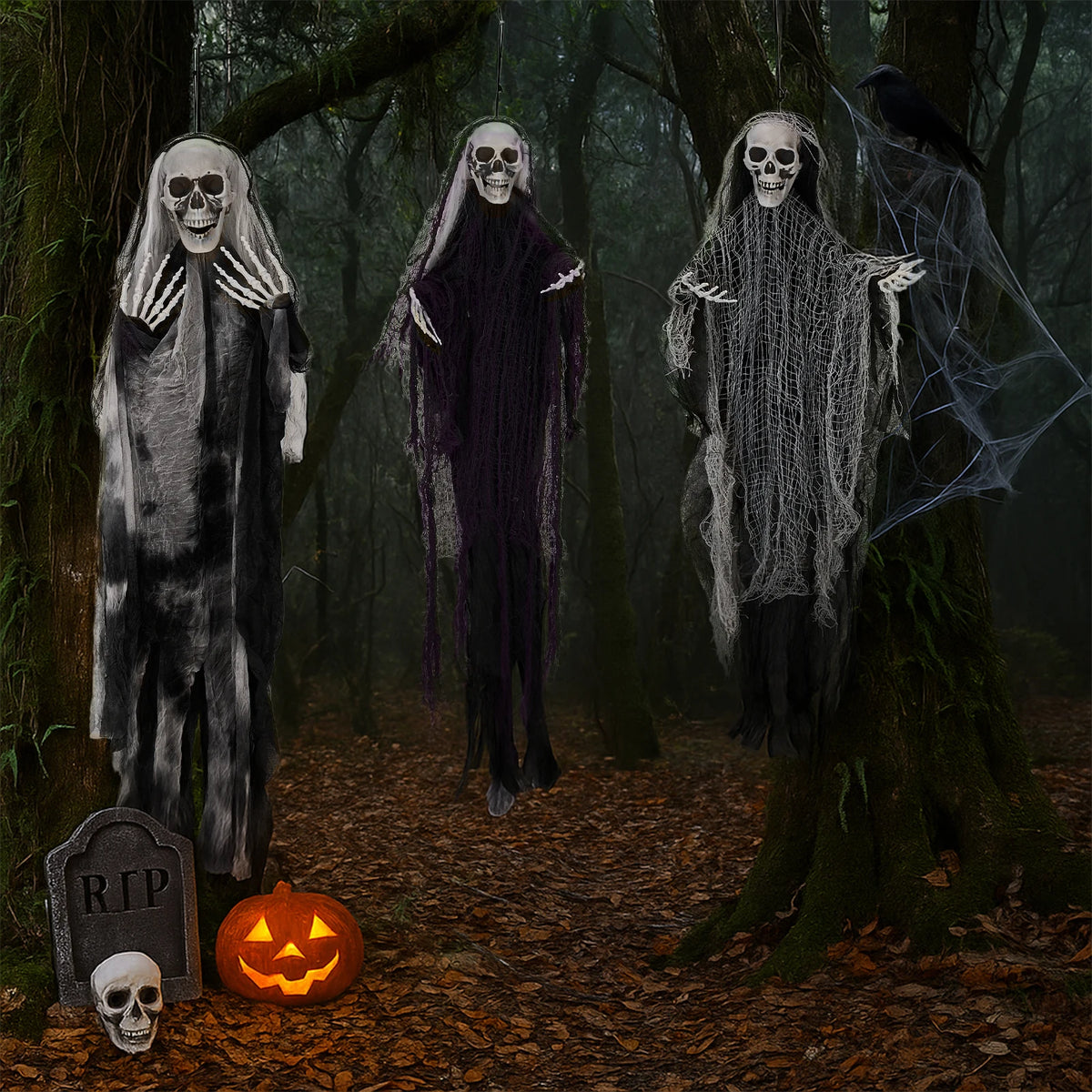Hanging Halloween Skeleton Grim Reaper Decorations
