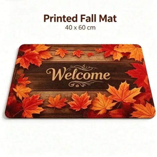 Fall Maple Welcome Non-Slip Entryway Doormat for Indoor Outdoor Decor