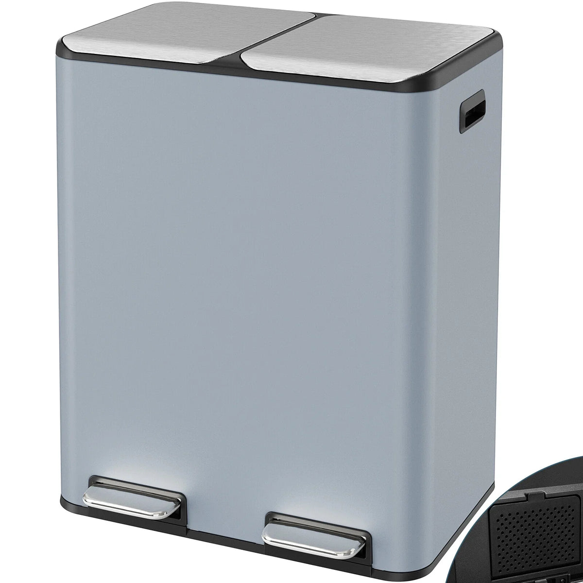 Stainless Steel Dual Step Trash Can With Filter Box