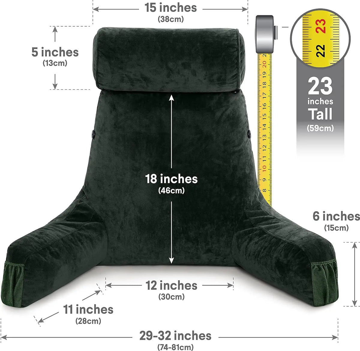 HusbandPillow Reading Pillow With Arms And Firm Back Support