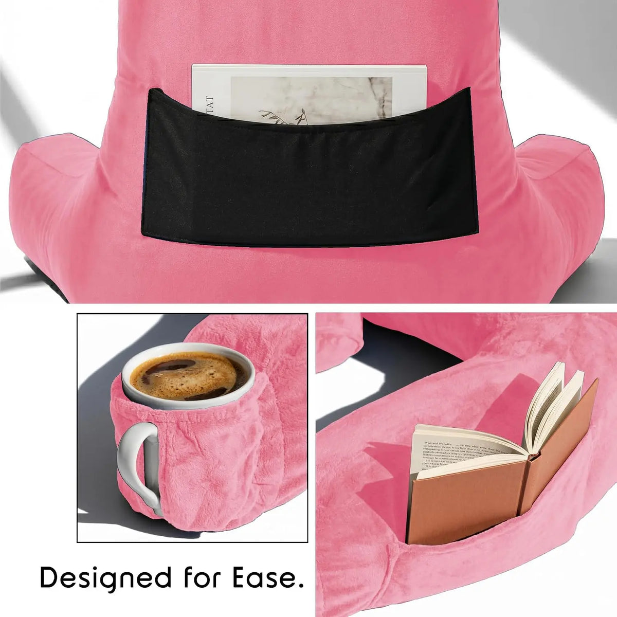Nestl Memory Foam Reading Pillow With Adjustable Back Support