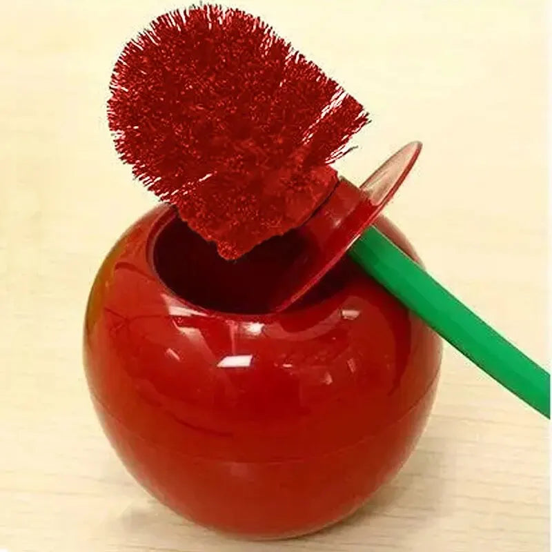 Cherry Design Toilet Brush With Holder Set