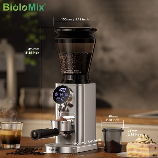 Biolomix Electric Conical Burr Coffee Grinder