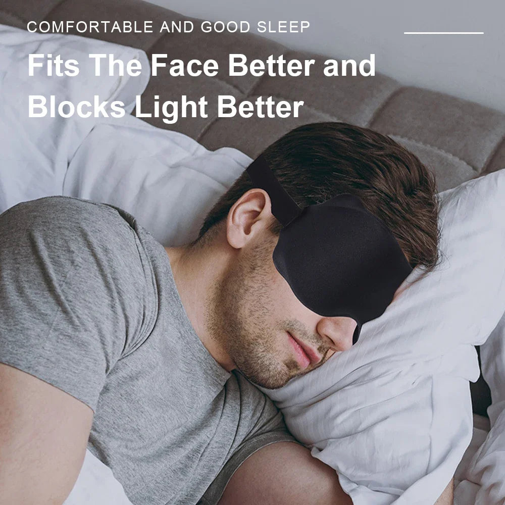 3D Light Blocking Sleep Mask With Soft Padded Eye Cover