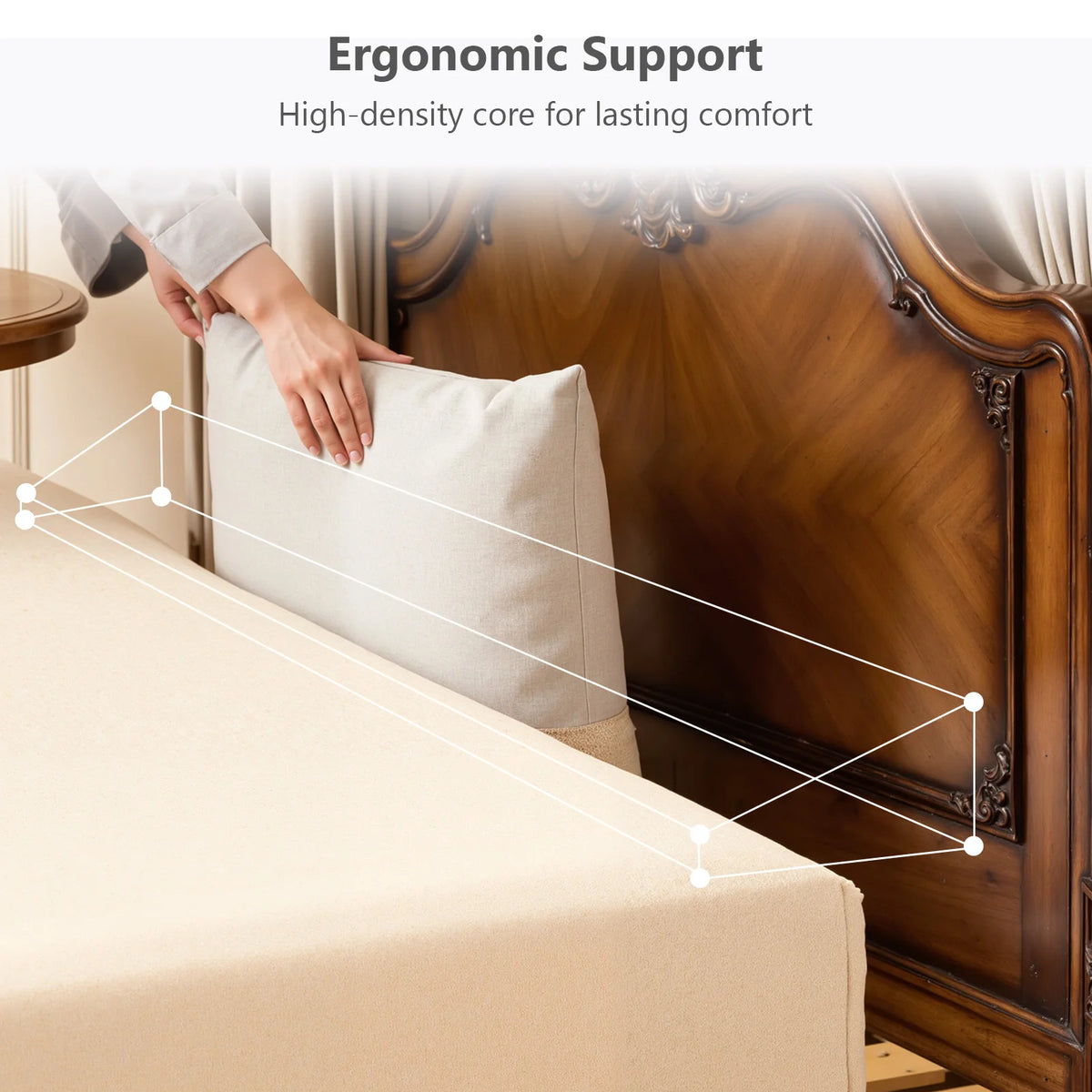 MCQ Ergonomic Memory Foam Bed Wedge Pillow for Reading