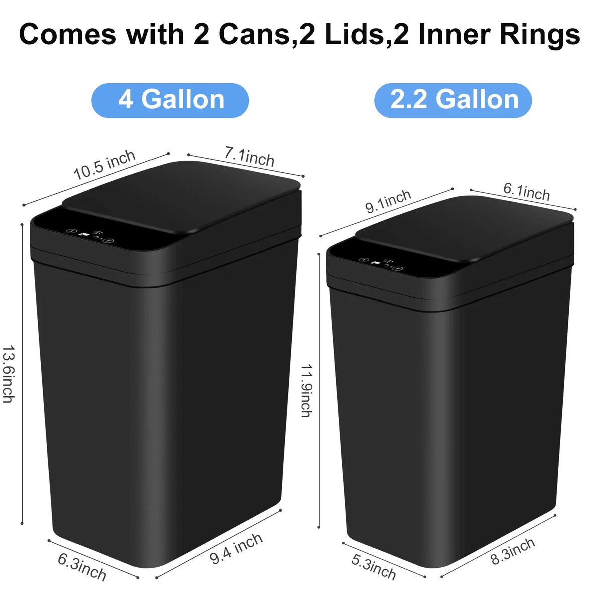 Automatic Touchless Motion Sensor Smart Garbage Trash Bin Set