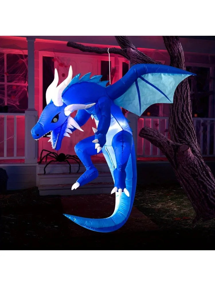 Hanging Ice Dragon Halloween Inflatable With LED Lights