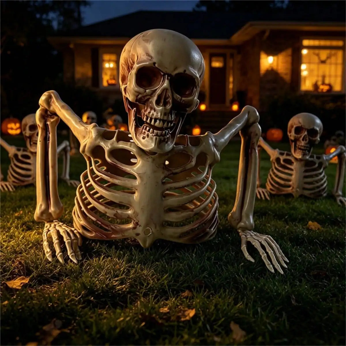 Halloween Half Body Skeleton Ornament for Spooky Haunted House Decor