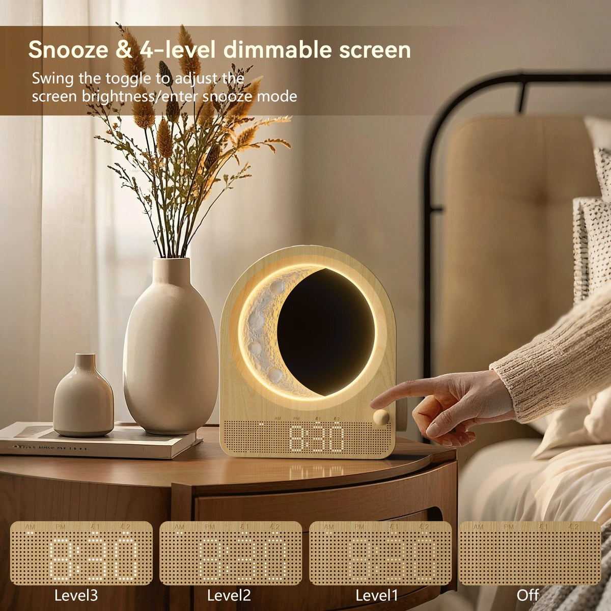 Blonbar Sunrise Alarm Clock With Moon Lamp And Nature Sounds