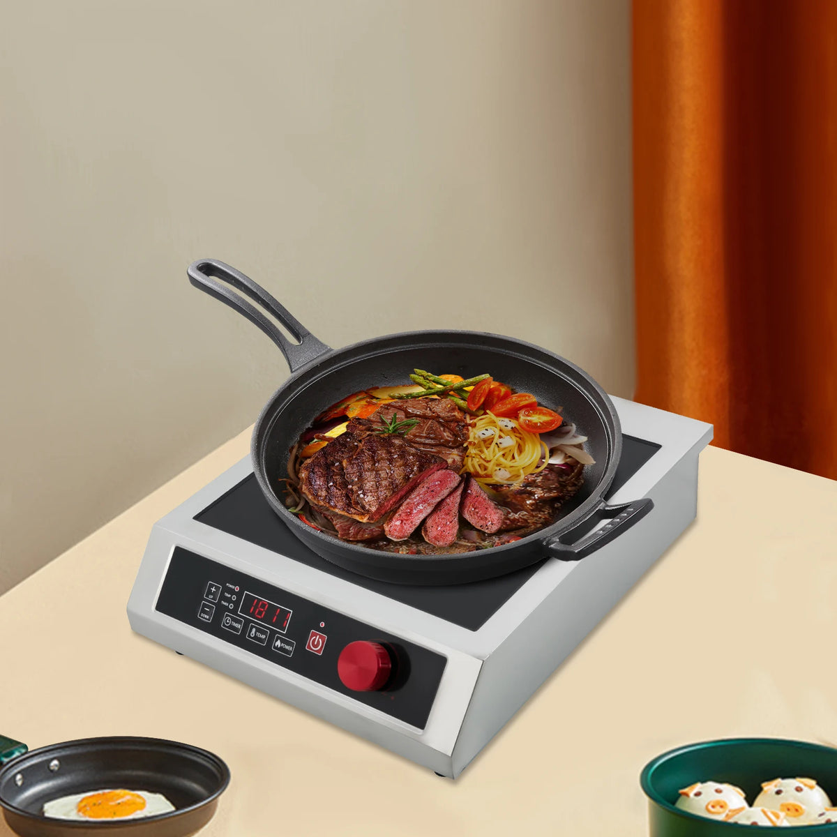 Sweetmile 3500W Commercial Induction Cooktop With 10 Level Control