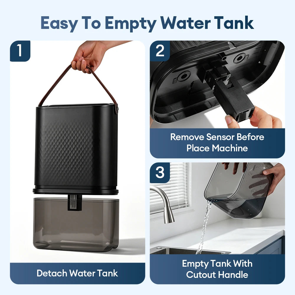 4.5L Dual-Core Dehumidifier 1000sq.ft Adjustable Humidity Negative Ion Purifier Ultra Quiet Portable Indoor Moisture Absorber with Timing Function