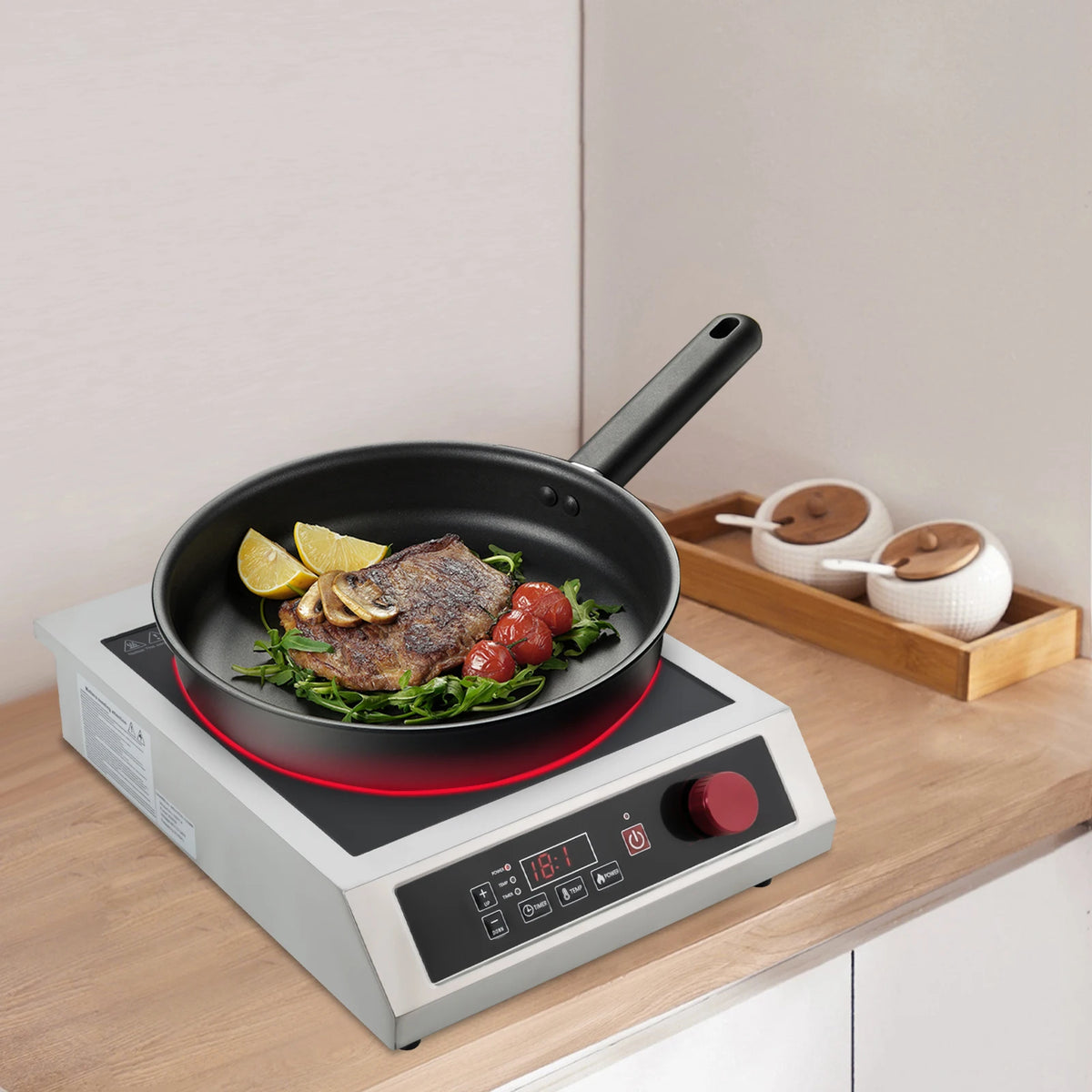 Sweetmile 3500W Commercial Induction Cooktop With 10 Level Control
