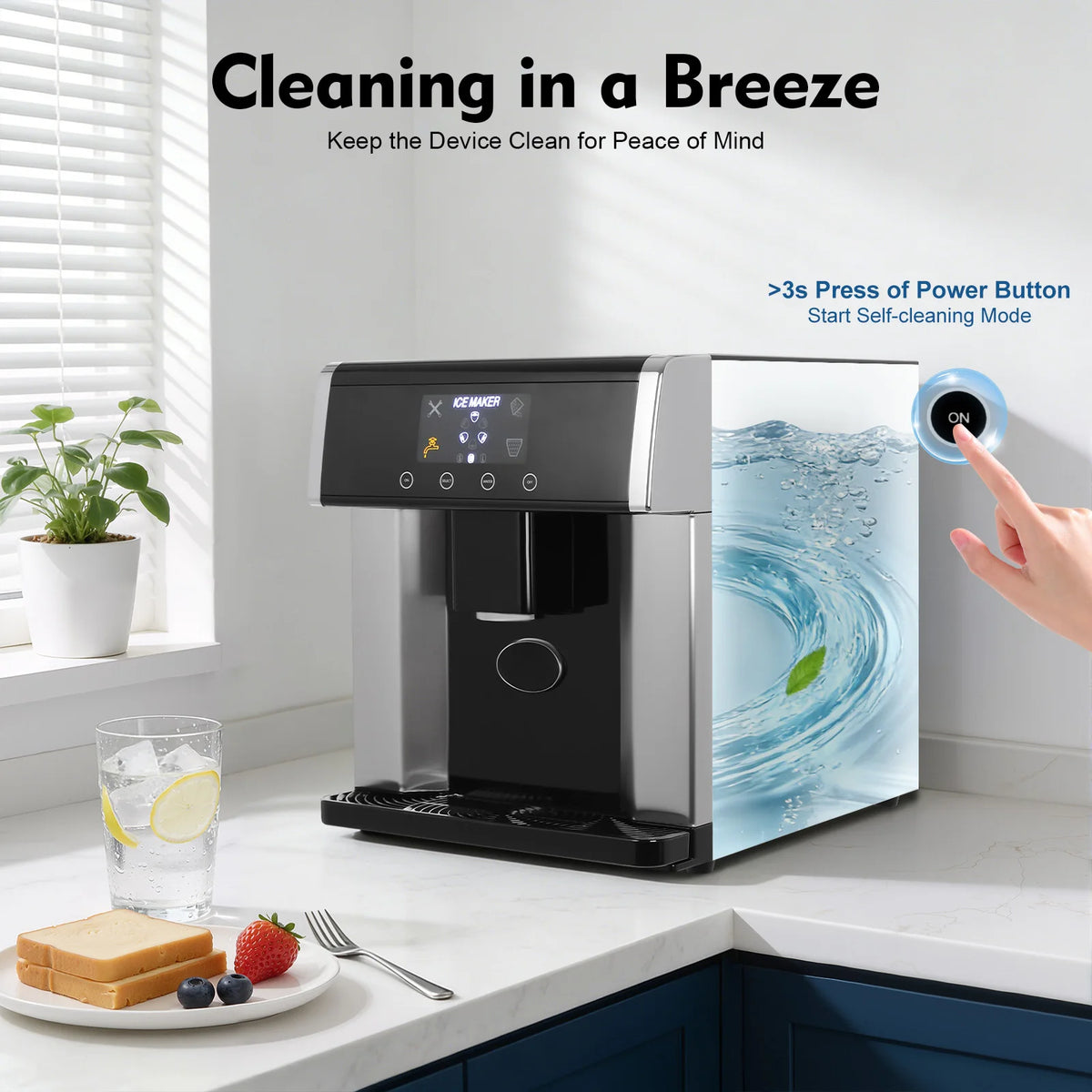 Sweetmile Countertop Ice Maker Touch Control Self Cleaning