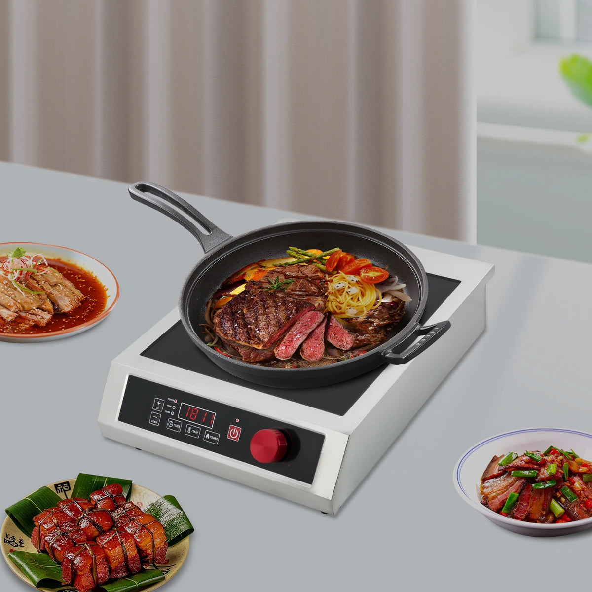 Sweetmile 3500W Commercial Induction Cooktop With 10 Level Control