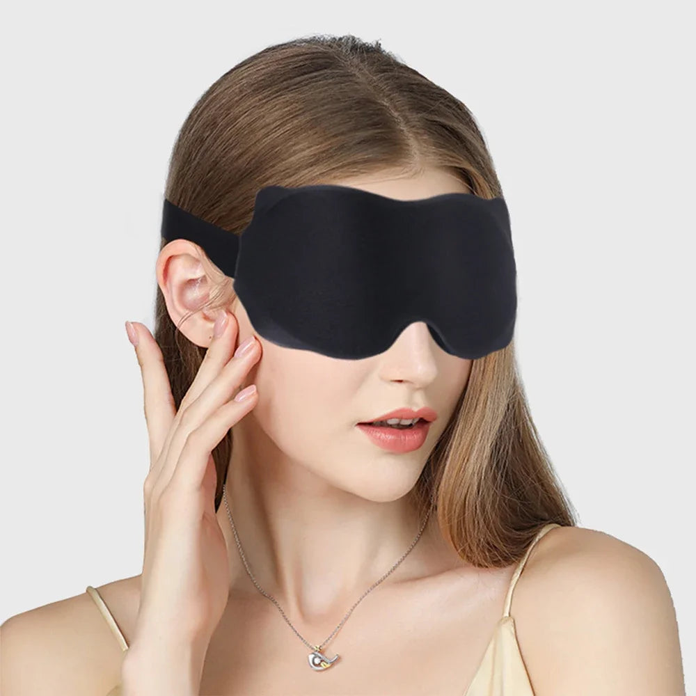 3D Light Blocking Sleep Mask With Soft Padded Eye Cover