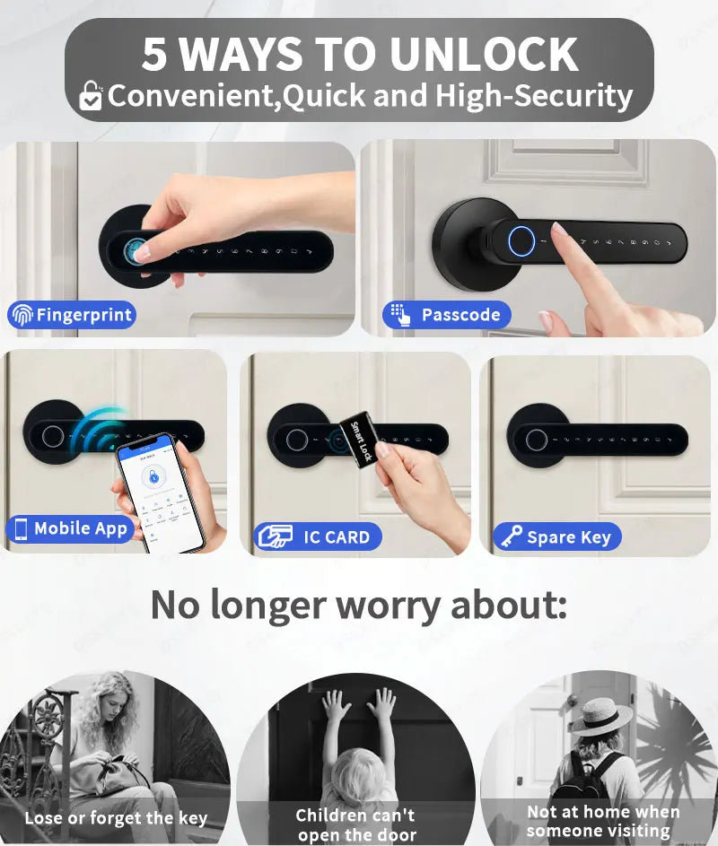 DSKDFTY Smart Fingerprint Door Lock With Keypad