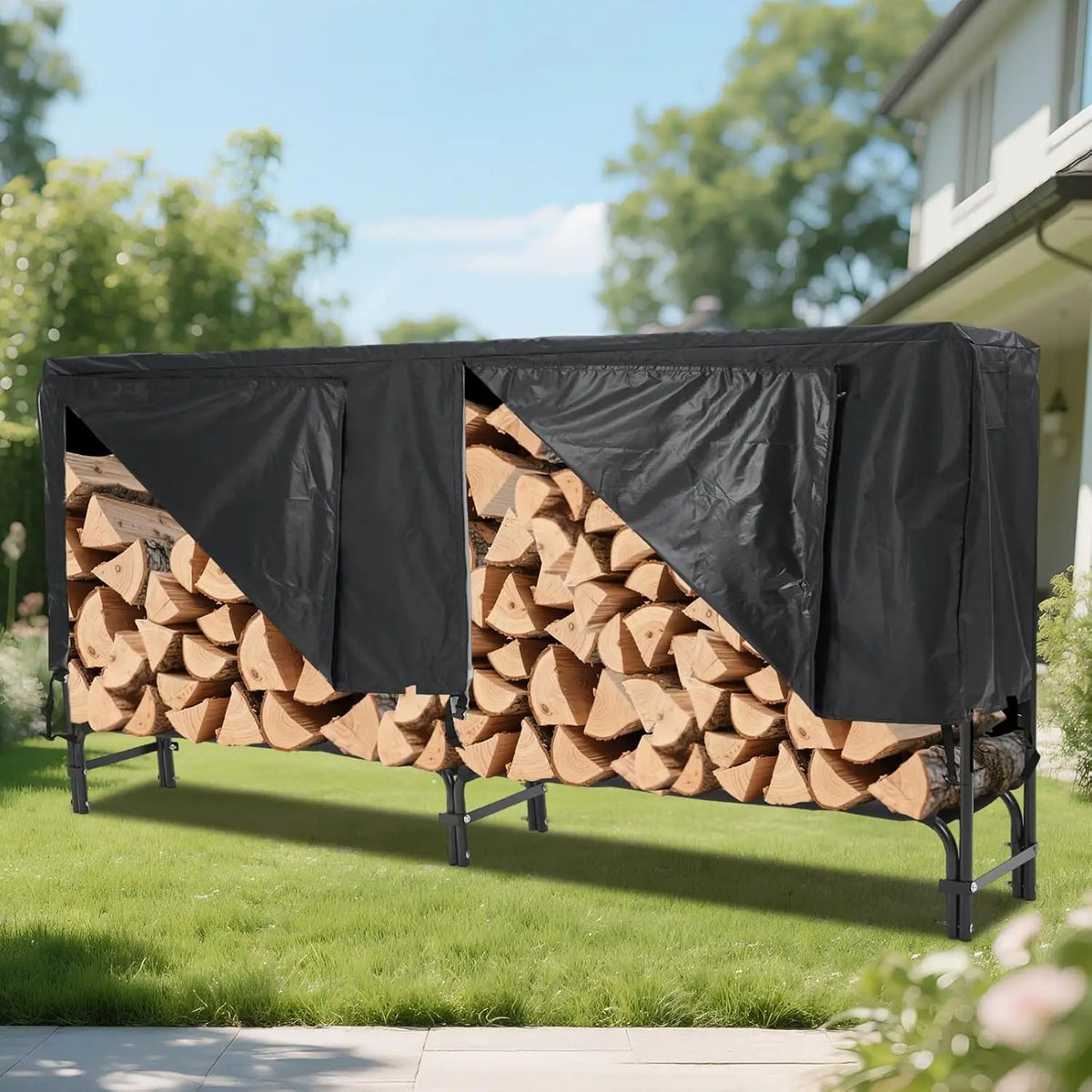 Garvee Heavy Duty Firewood Rack With Weatherproof Cover
