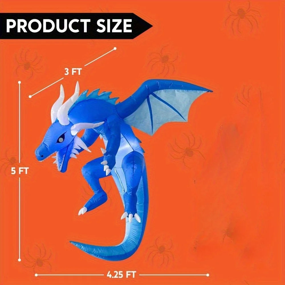 Hanging Ice Dragon Halloween Inflatable With LED Lights