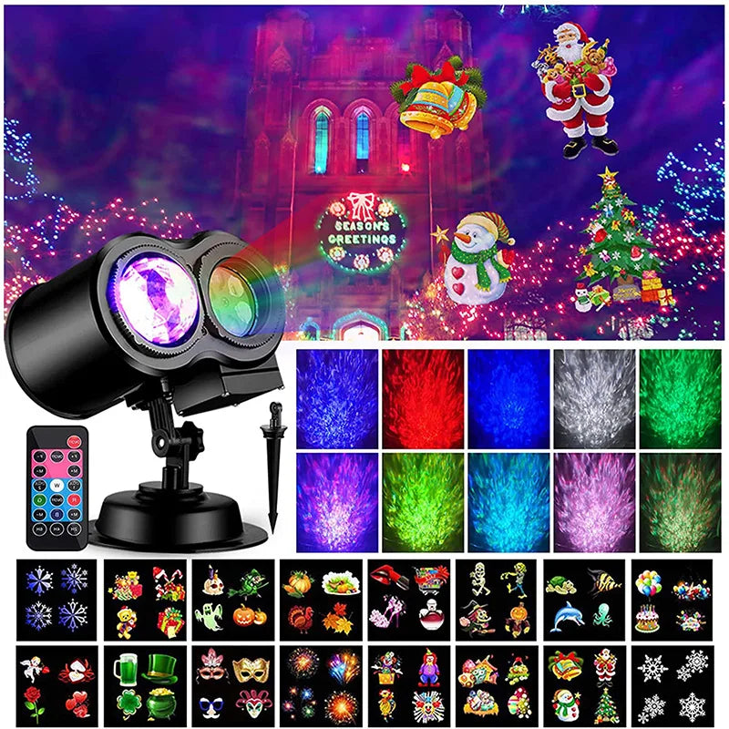 Outdoor Halloween And Christmas Moving Pattern Projector Lights