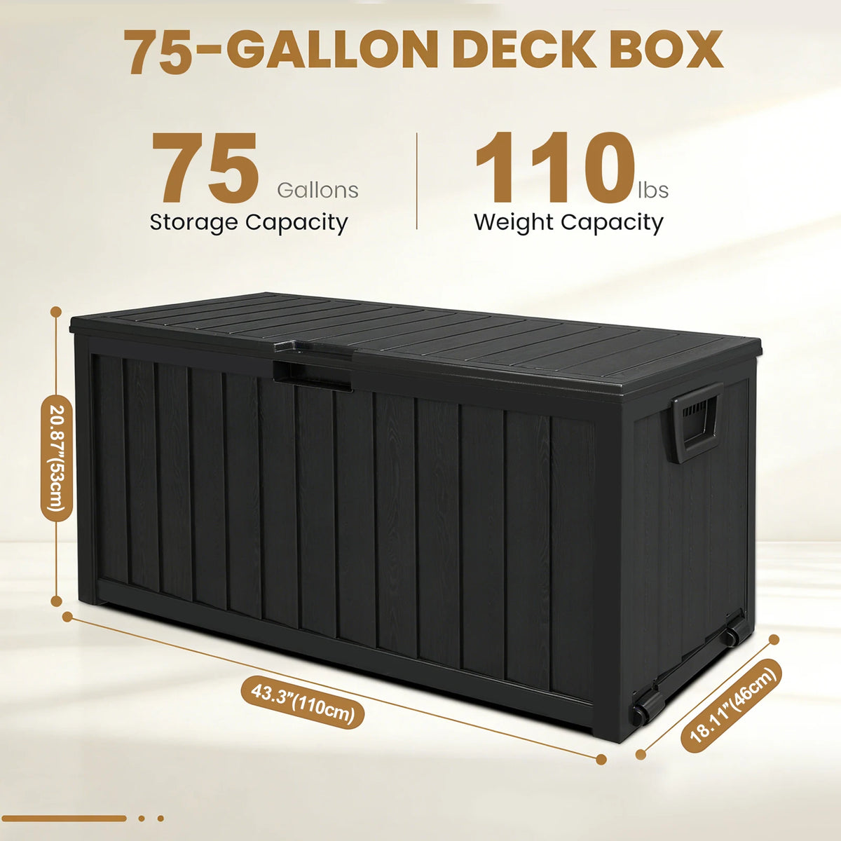 Sarenzon Heavy Duty Outdoor Deck Storage Box With Secure Lock
