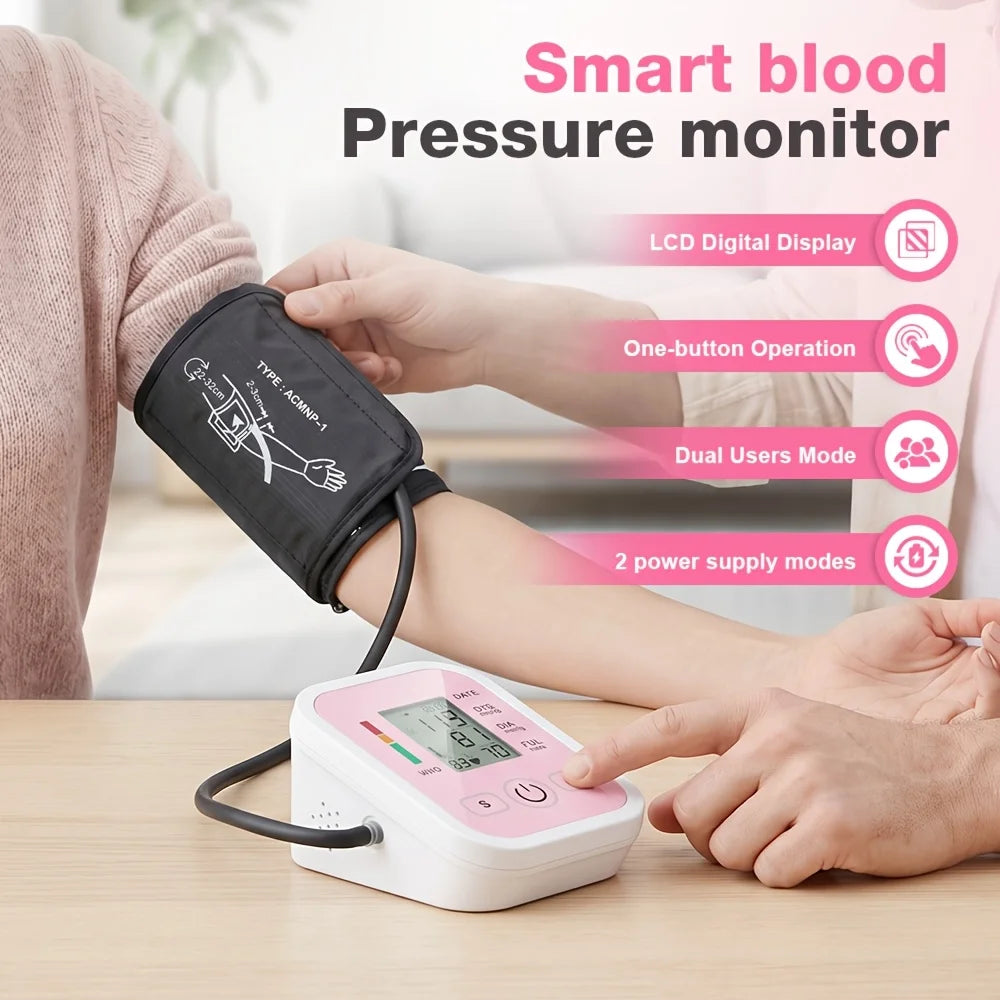Automatic Digital Upper Arm Blood Pressure Monitor With Heart Rate