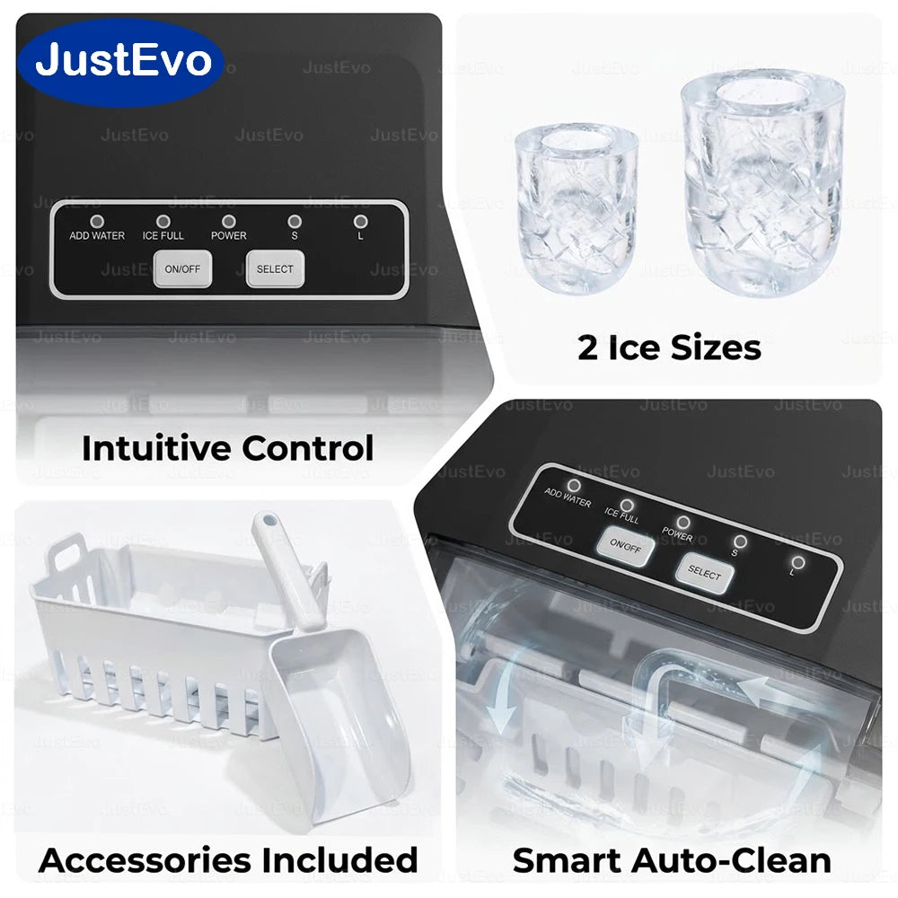 Portable Countertop Ice Maker With Auto Clean And Fast Ice