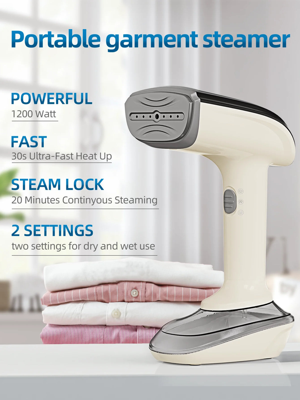 Portable 1200W Handheld Steam Brush Iron For Clothing Care