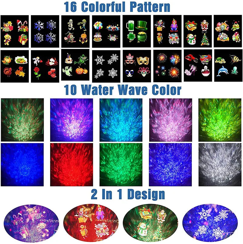 Outdoor Halloween And Christmas Moving Pattern Projector Lights