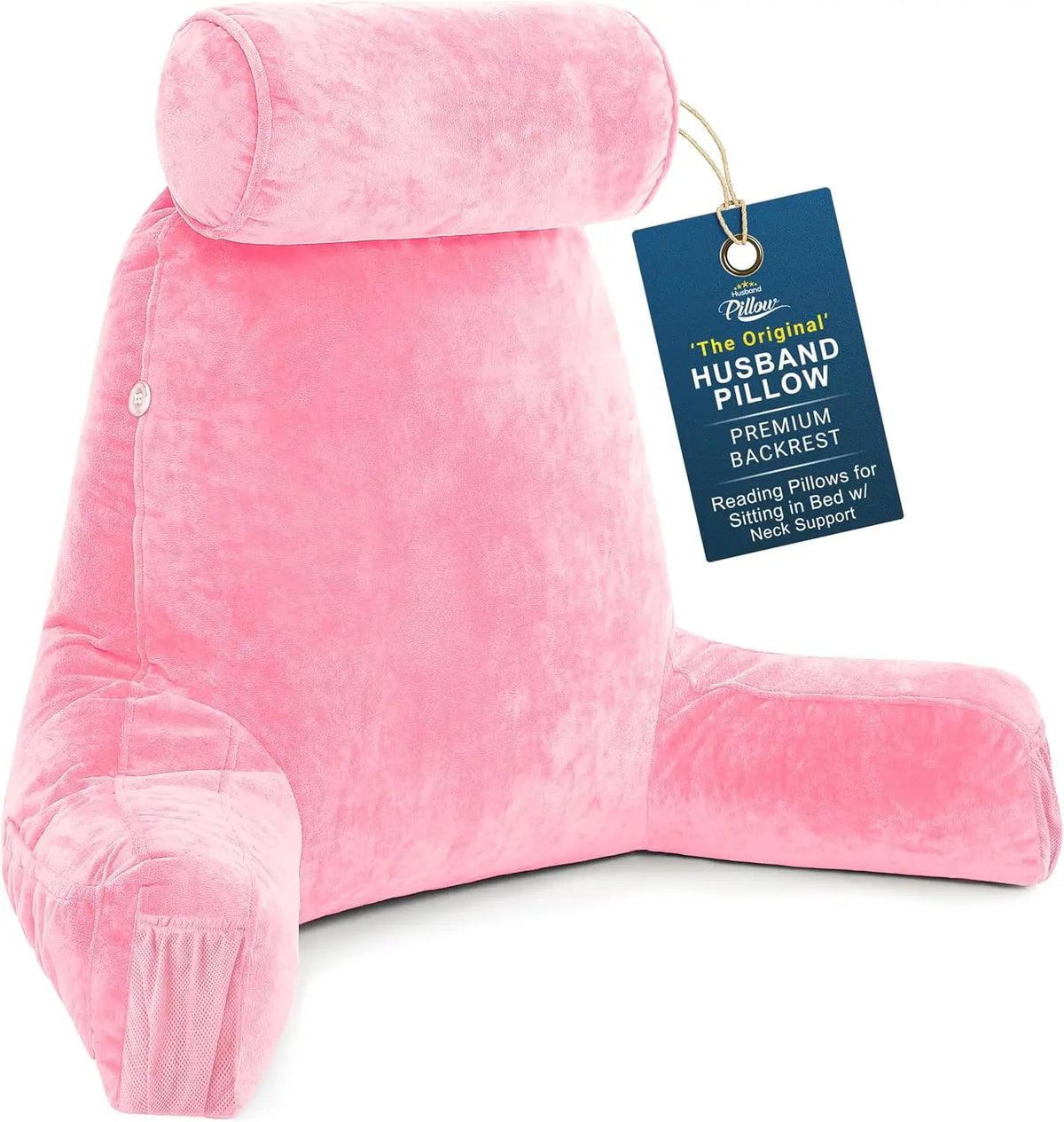 HusbandPillow Reading Pillow With Arms And Firm Back Support