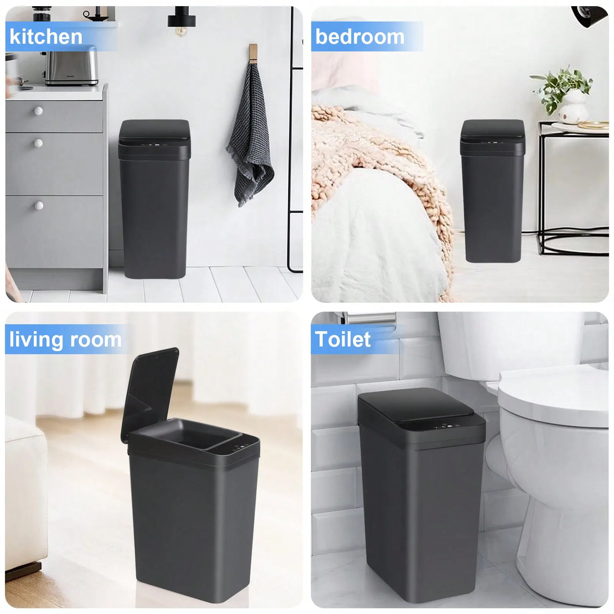 Automatic Touchless Motion Sensor Smart Garbage Trash Bin Set