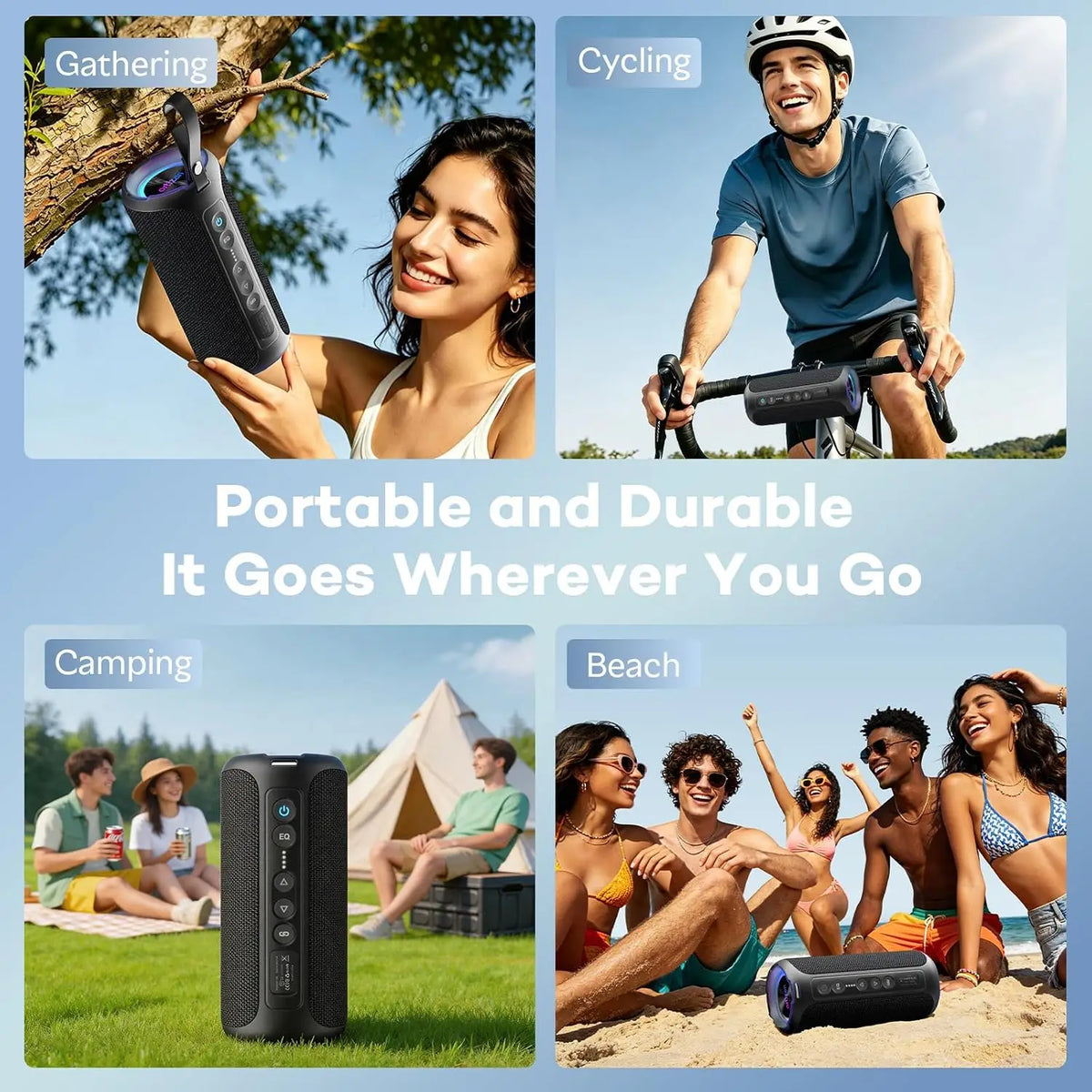 Ortizan Portable Bluetooth Speaker With Deep Bass And Waterproof Design