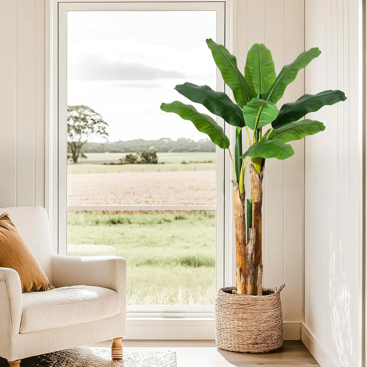 HiMISS Artificial Banana Tree Faux Tropical Home Decor