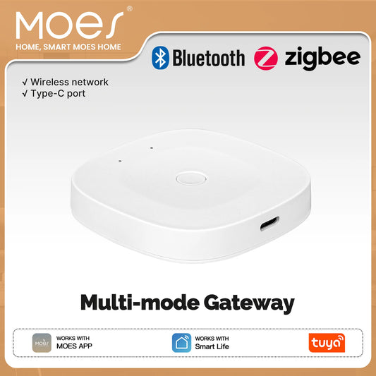 MOES Tuya Bluetooth/ZigBee/Multi-mode Gateway Hub Type-C Port Power Smart Home Automation Wireless Network With Alexa GoogleHome