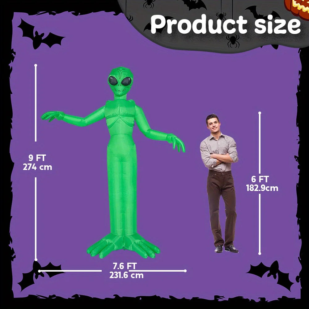 Halloween Inflatable Alien Yard Decoration With LED Lights