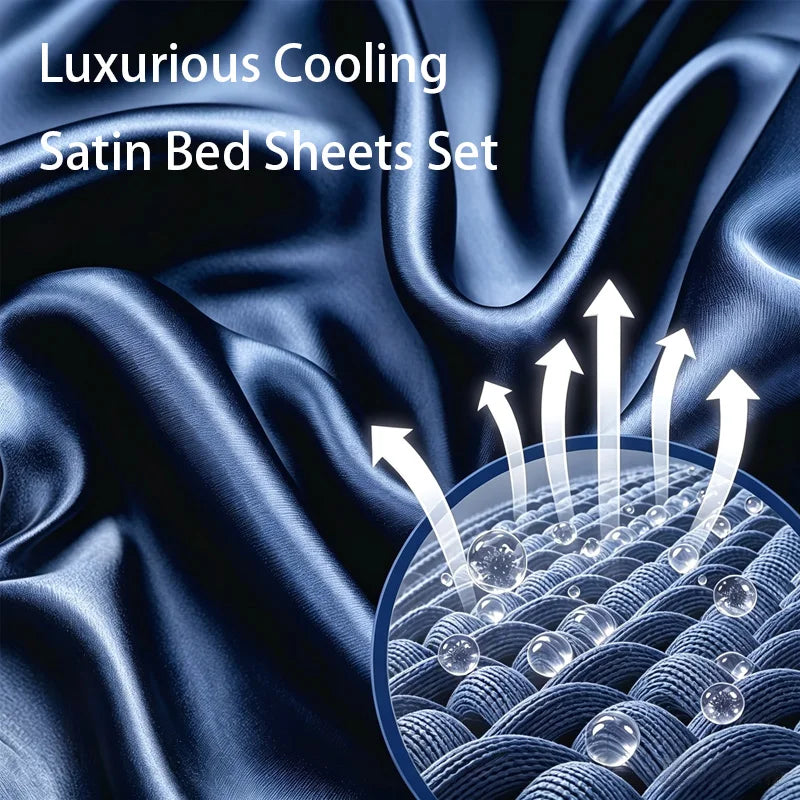 Ultra Soft Cooling Bamboo Sheets Queen/King/Full, Luxury Silky Bedding Set with Deep Pocket Fitted Sheet, Breathable & Moisture Wicking Bed Sheets, All Season Comfort for Hot Sleepers