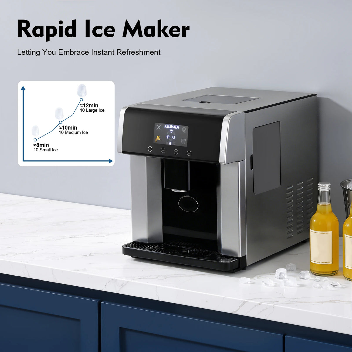 Sweetmile Countertop Ice Maker Touch Control Self Cleaning