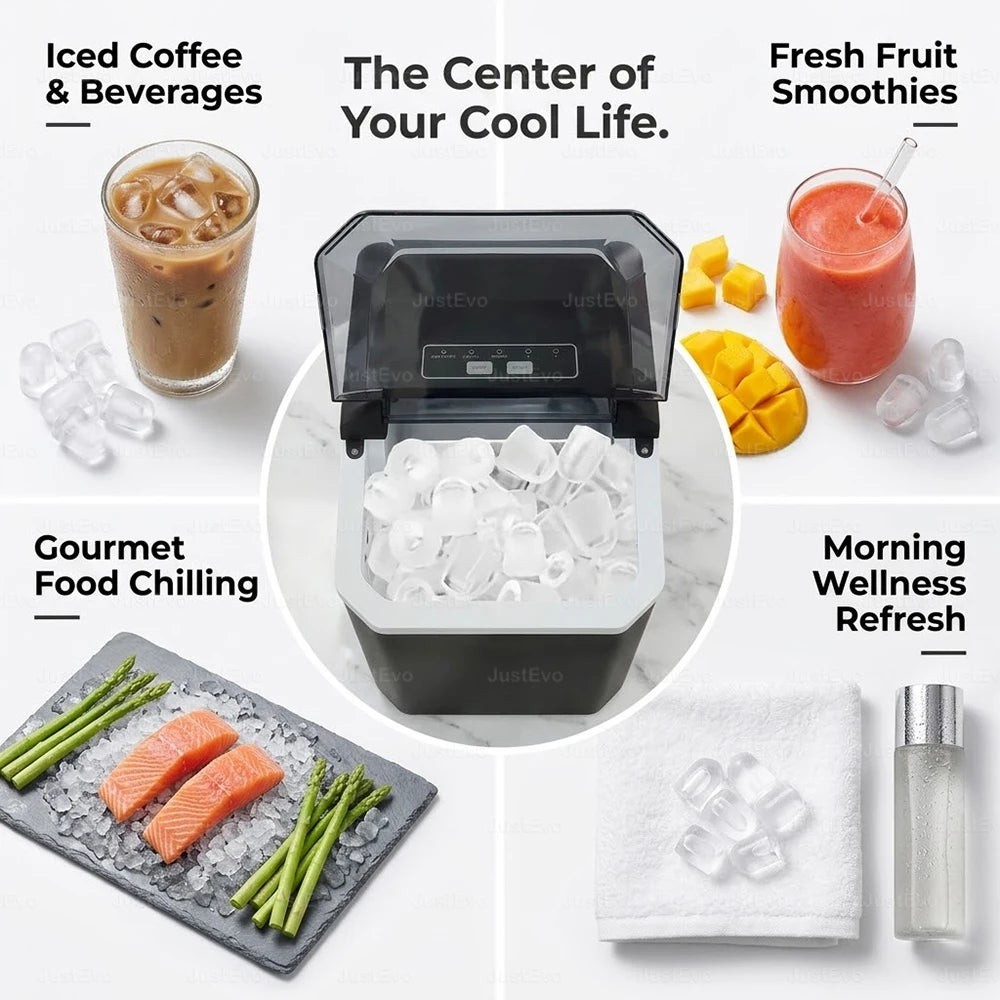 Portable Countertop Ice Maker With Auto Clean And Fast Ice