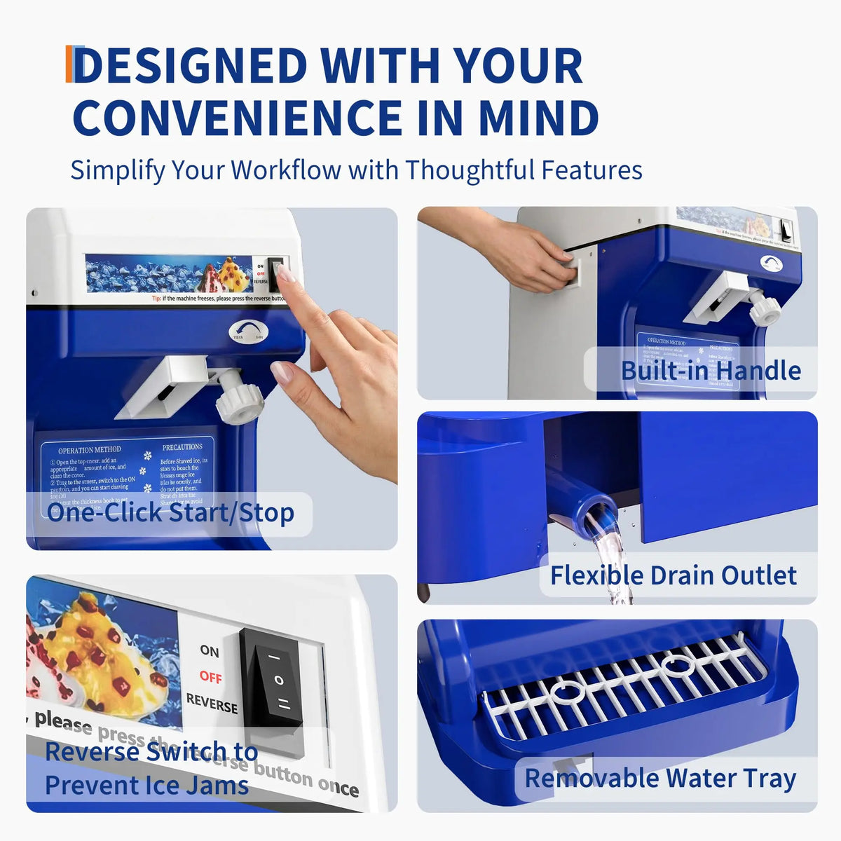 Acekool Commercial Shaved Ice Maker And Snow Cone Machine