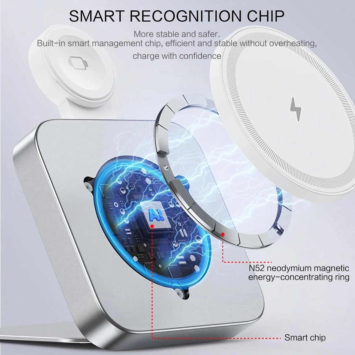 STONEGO Foldable Magnetic Wireless Charger and Phone Stand